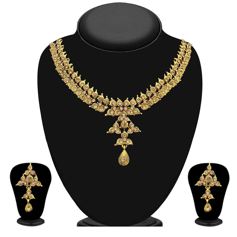 Kriaa Gold Plated Austrian Stone Necklace Set