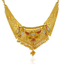 Kalyani Forming Look Gold Plated Stone Necklace Set