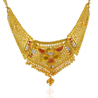 Kalyani Forming Look Gold Plated Stone Necklace Set