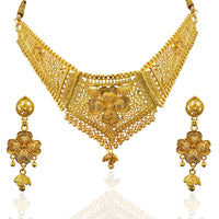 Kalyani Forming Look Gold Plated Stone Necklace Set