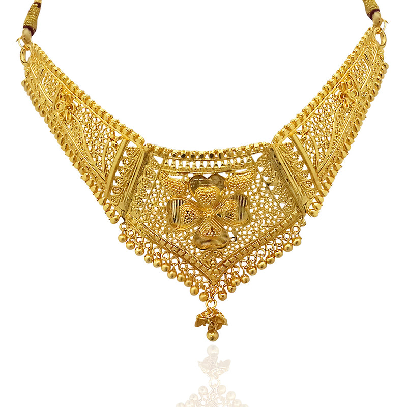 Kalyani Forming Look Gold Plated Stone Necklace Set