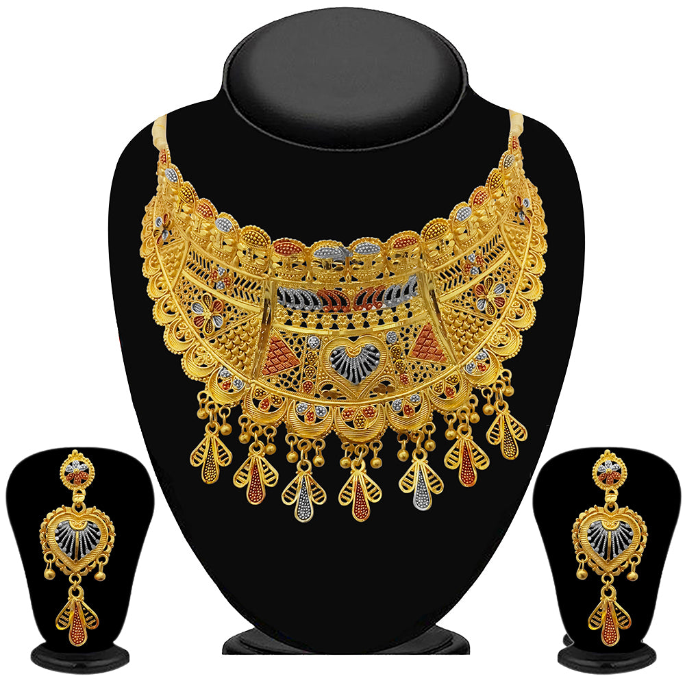 Kalyani Forming Gold Plated Traditional Designer Necklace & Earring Set