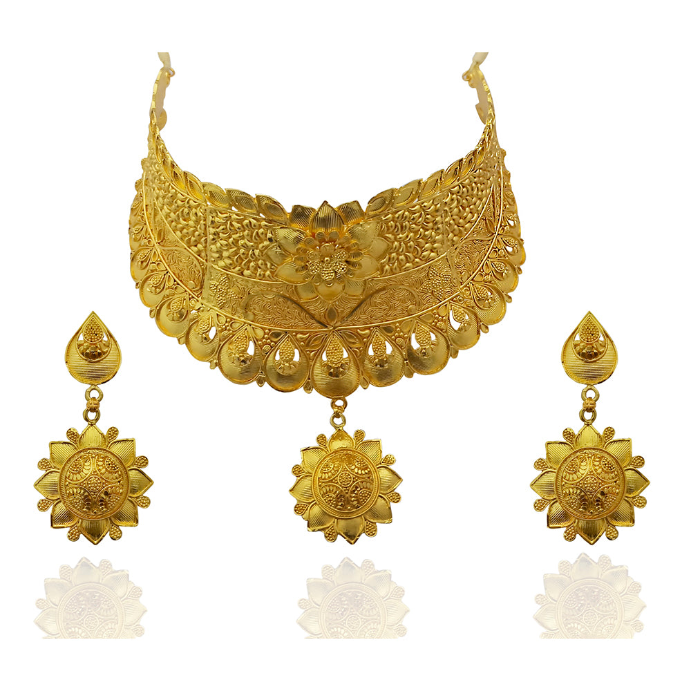 Kalyani Forming Gold Plated Traditional Designer Necklace & Earring Set