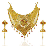 Kalyani Forming Gold Plated Traditional Designer Necklace & Earring Set