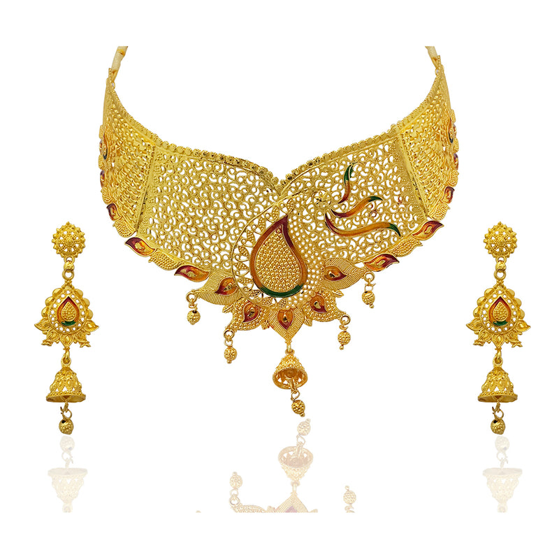 Kalyani Forming Gold Plated Traditional Designer Necklace & Earring Set