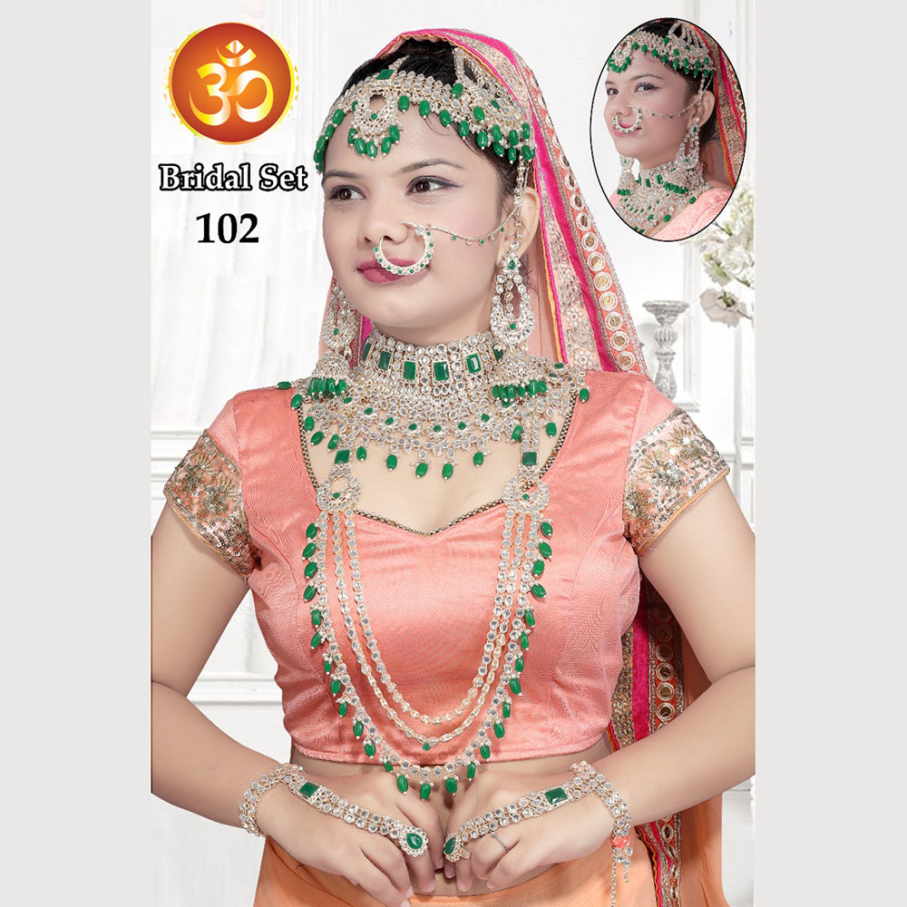 SNERA Gold Plated Kundan Stone Bridal Set