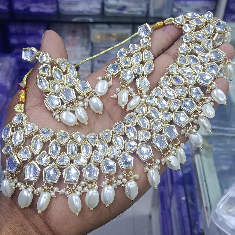 SNERA Gold Plated Kundan Stone Necklace Set