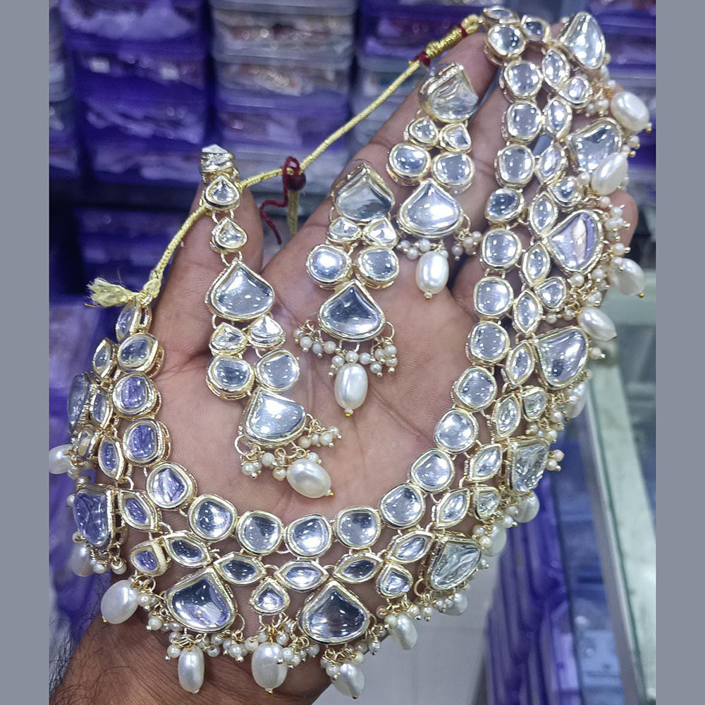 SNERA Gold Plated Kundan Stone Necklace Set