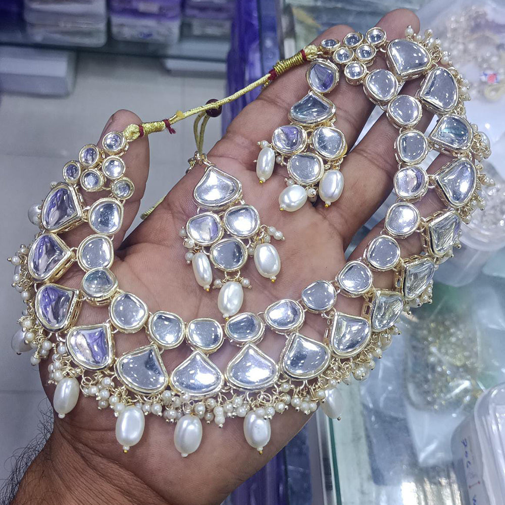 SNERA Gold Plated Kundan Stone Necklace Set