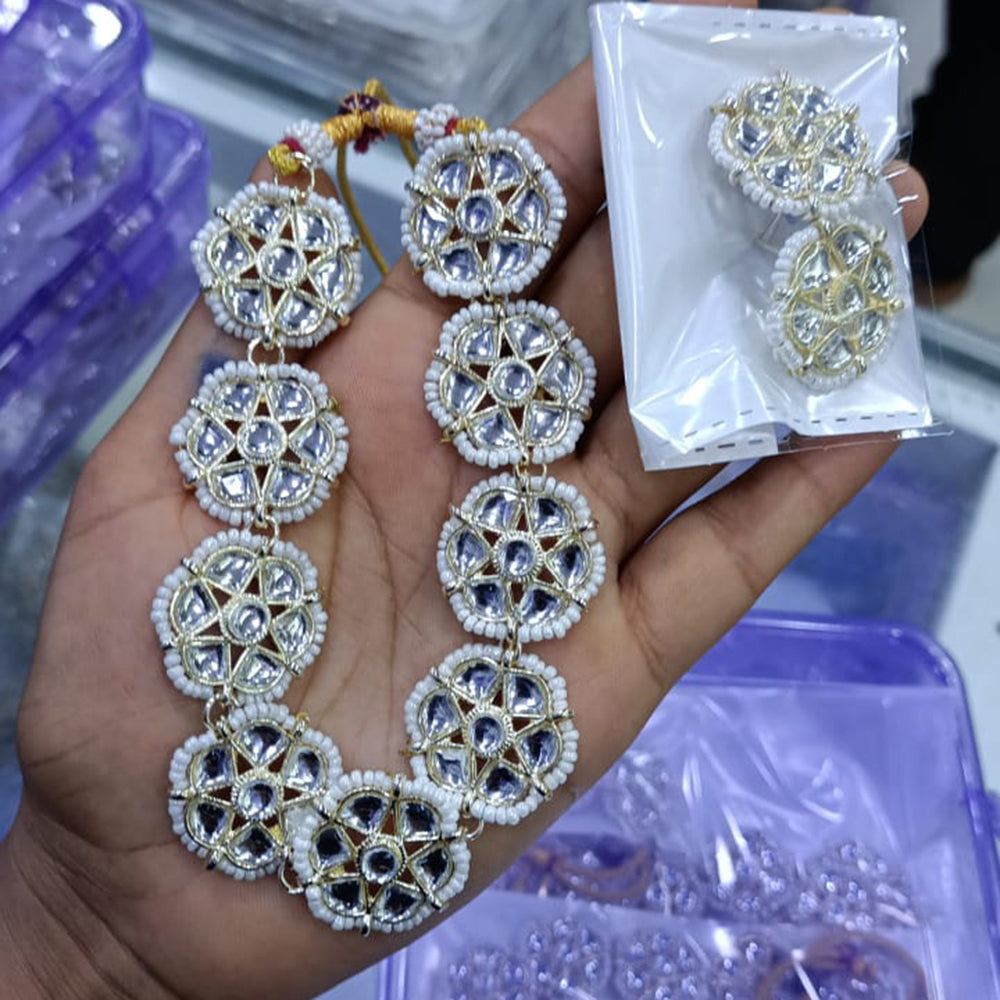 SNERA Gold Plated Kundan Stone Necklace Set