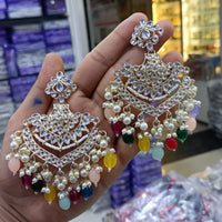 SNERA Gold Plated designer Kundan Stone Dangler Earrings