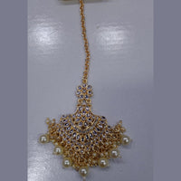 SNERA Gold Plated Kundan Stone & Pearl  Maang Tikka