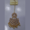 SNERA Gold Plated Kundan Stone & Pearl  Maang Tikka