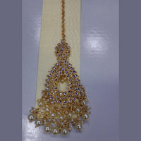 SNERA Gold Plated Kundan Stone & Pearl  Maang Tikka