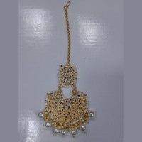 SNERA Gold Plated Kundan Stone & Pearl  Maang Tikka