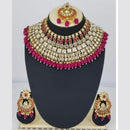 SNERA Gold Plated Kundan Stone & Beads Necklace Set