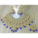 SNERA Gold Plated Kundan Stone & Beads Necklace Set