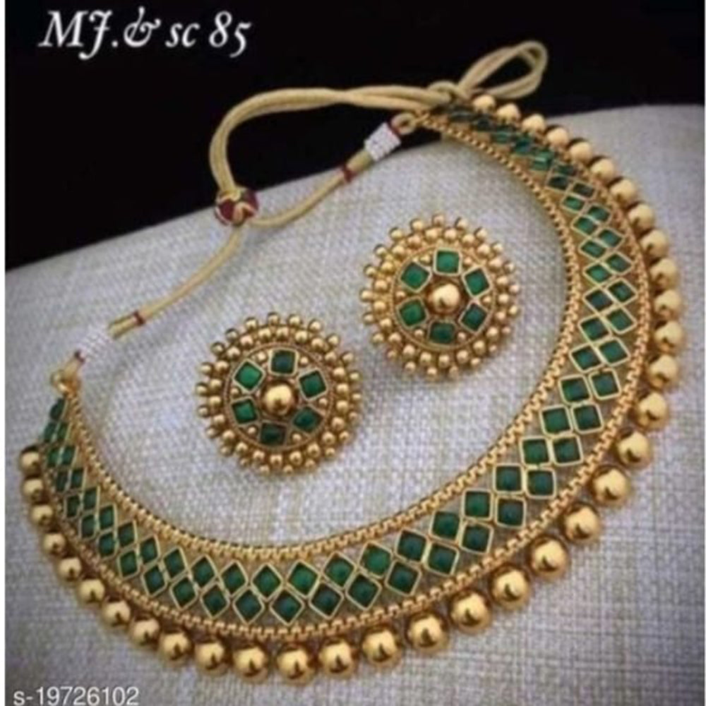 SNERA Gold Plated Kundan Stone Necklace Set