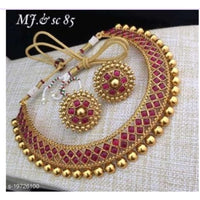 SNERA Gold Plated Kundan Stone Necklace Set