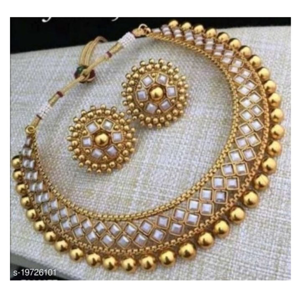 SNERA Gold Plated Kundan Stone Necklace Set