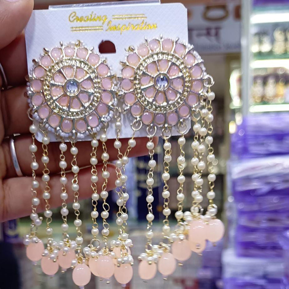 SNERA Gold Plated designer Pota Stone Dangler Earrings