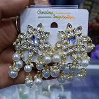 SNERA Gold Plated designer Kundan Stone Dangler Earrings