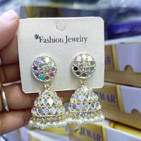 SNERA Gold Plated designer Mirror Jhumkis Earrings