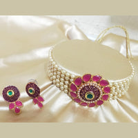 SNERA Gold Plated Meenakari And Kundan Necklace Set
