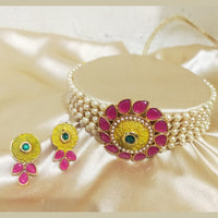 SNERA Gold Plated Meenakari And Kundan Necklace Set