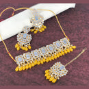 SNERA Gold Plated Mirror & Beads Choker Necklace Set