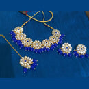 SNERA Gold Plated Kundan & Beads Choker Necklace Set