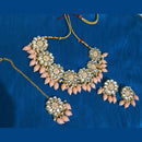 SNERA Gold Plated Kundan & Beads Choker Necklace Set