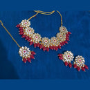 SNERA Gold Plated Kundan & Beads Choker Necklace Set