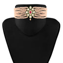 SNERA Gold Plated Kundan & Beads Choker Necklace Set