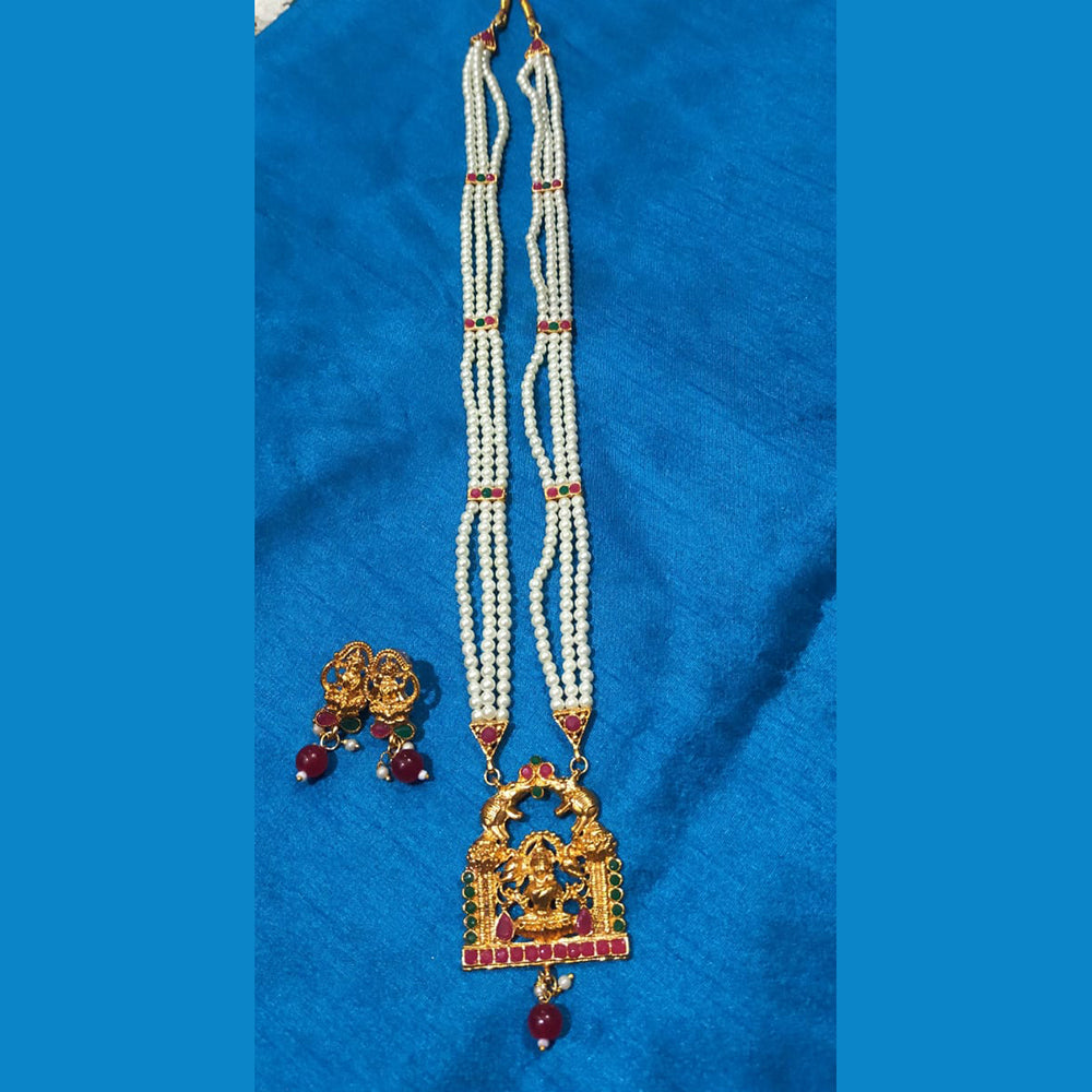 SNERA Gold Plated Pota Stone Haram Necklace Set