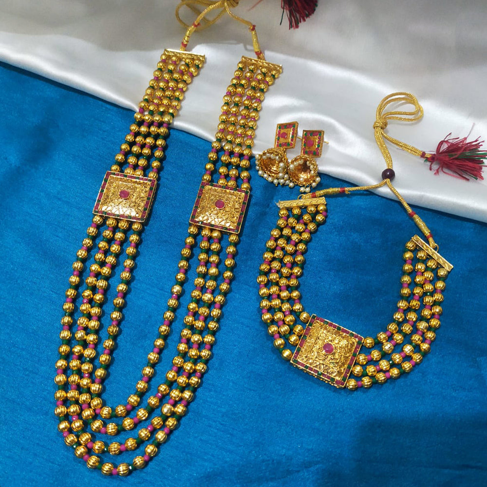 SNERA Gold Plated Pota Stone Bridal Set