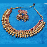 SNERA Gold Plated Pota Stone Choker Necklace Set