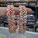 SNERA Rose Gold Plated Austrian Stone Bangle Set