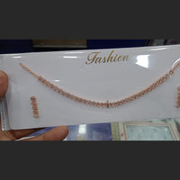 SNERA Rose Gold Plated AD Stone Choker Necklace Set