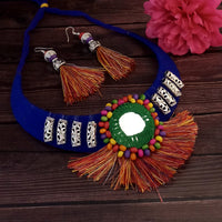 Jeweljunk  Navratri Special  Oxidised Plated Multicolor Necklace set