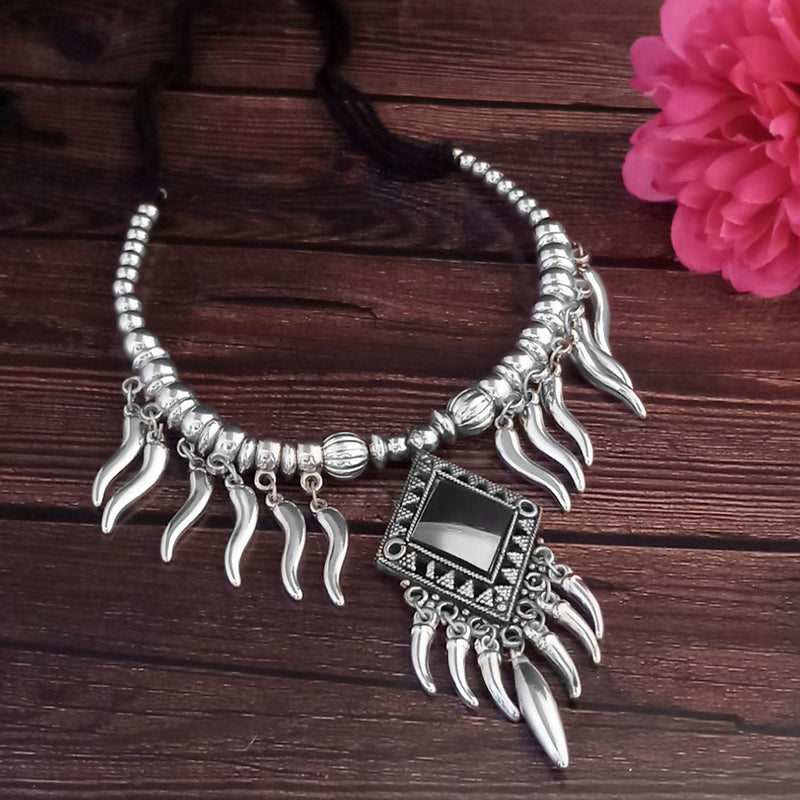 Jeweljunk Navratri Special Oxidised Plated Necklace