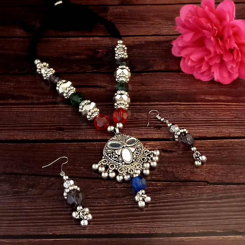 Jeweljunk Navratri Special Oxidised Plated Necklace set