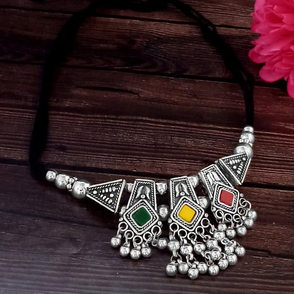 Jeweljunk Navratri Special Oxidised Plated Multicolour Necklace