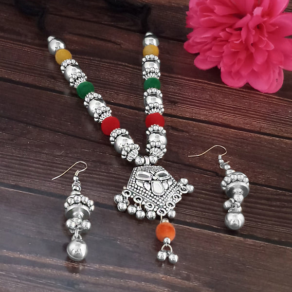 Jeweljunk Navratri Special Oxidised Plated Multicolour Necklace set