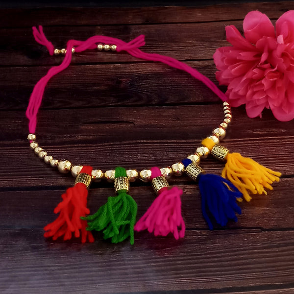 Jeweljunk Navratri Special Multicolour Thread Necklace