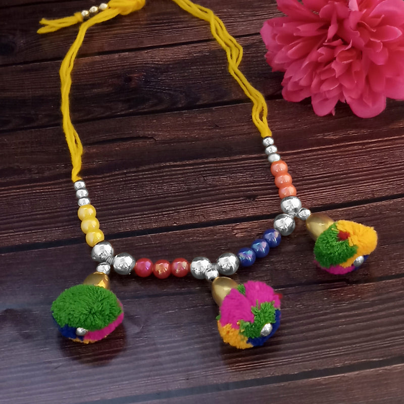 Jeweljunk Navratri Special Multicolour Pom Pom Necklace