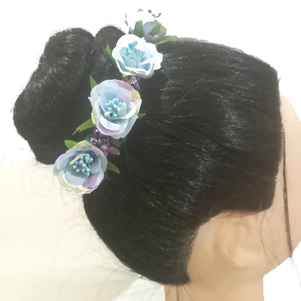 Kavyas Kreation Designer Floral Hair Brooch - 11191004BLU