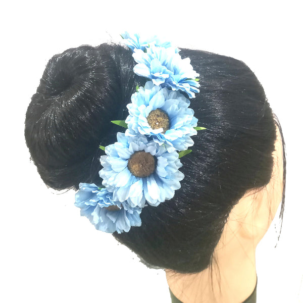 Kavyas Kreation Designer Floral Hair Brooch - 11191012BLU