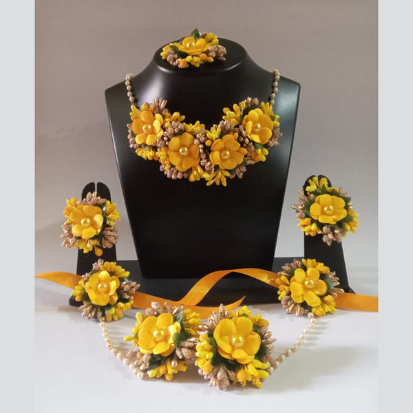 Kavya's Kreation Flower Necklace Set for Haldi Ceremony / Baby Shower