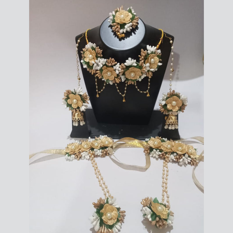 Kavya's Kreation Flower Necklace Set for Haldi Ceremony / Baby Shower